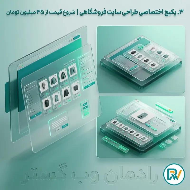 پکیج اختصاصی و سفارشی طراحی سایت فروشگاهی با کدنویسی اختصاصی، سیستم چندفروشندگی، اپلیکیشن فروشگاهی و مقیاسپذیری بالا از ۳۵ میلیون تومان